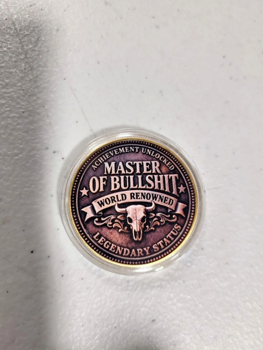 Bull Shitter World Champion Round Novelty Collectible Coin - Picture 2 of 4